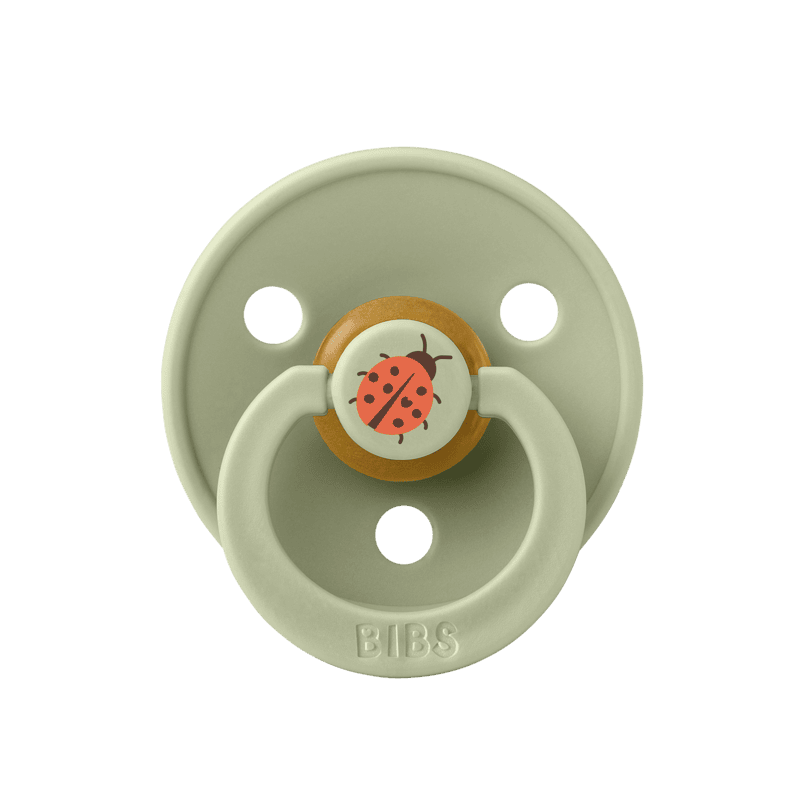 BIBS Pacifier Studio -2 Pack (Colour: Ladybug Latex & Sage Mix | Size 2)