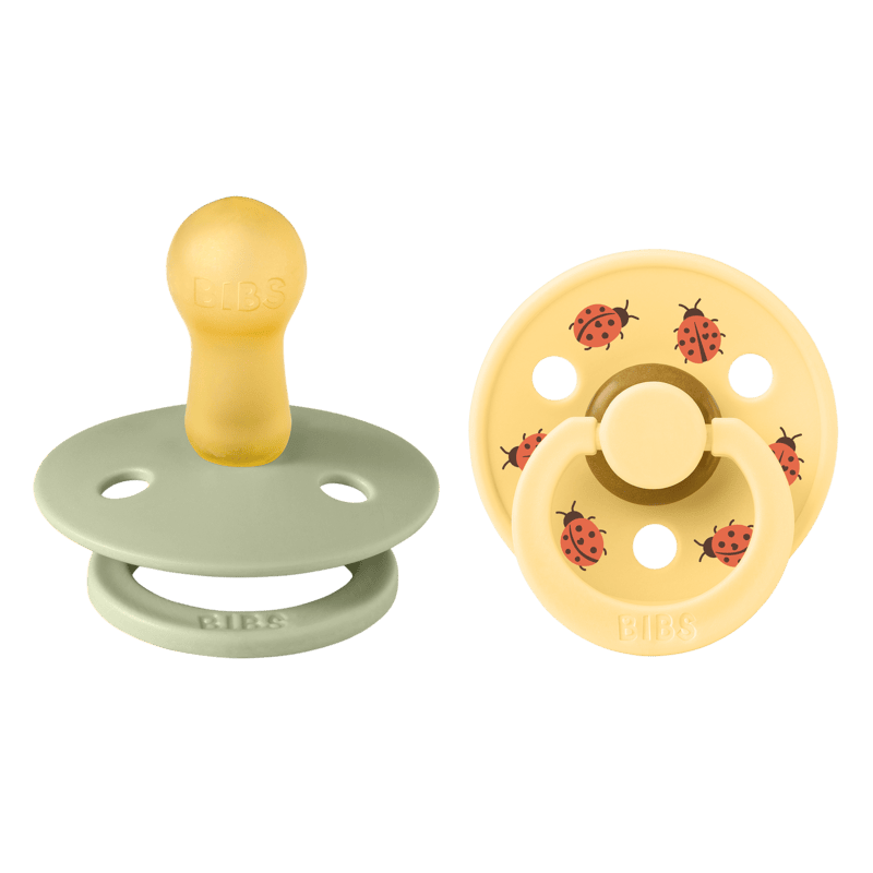 BIBS Pacifier Studio -2 Pack (Colour: Ladybug Latex & Sage Mix | Size 2)
