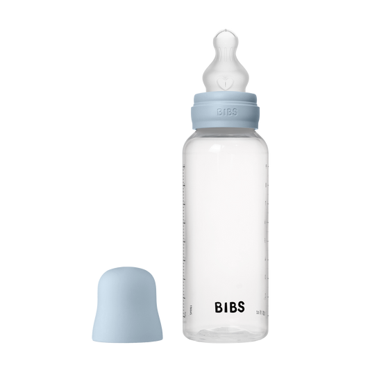 Bibs Baby Bottle Round Silicone | Medium Flow (Colour: Baby Blue | Size: 270ml)