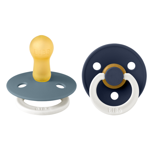BIBS Pacifier - 2 Pack (Colour: Latex Petrol GLOW/Deep Space GLOW | Size 2)