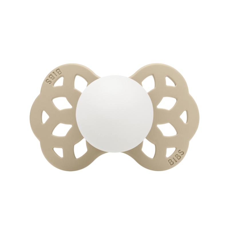 BIBS Pacifier Infinity Symmetrical Silicone (Colour: Vanilla GLOW | Size 2)