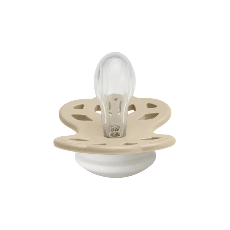 BIBS Pacifier Infinity Symmetrical Silicone (colour: Vanilla GLOW | Size 1 )