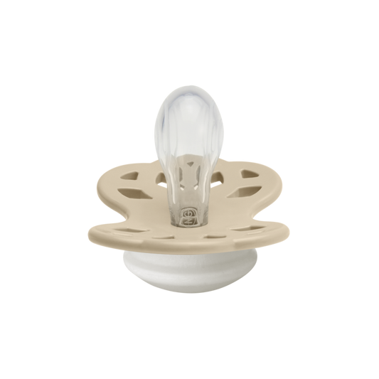 BIBS Pacifier Infinity Symmetrical Silicone (colour: Vanilla GLOW | Size 1 )