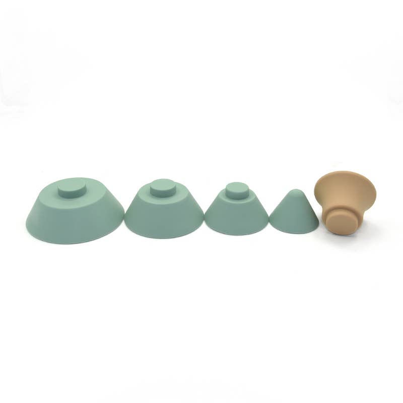 Stackable Silicone Tree: Educational Toy: Green and yellow
