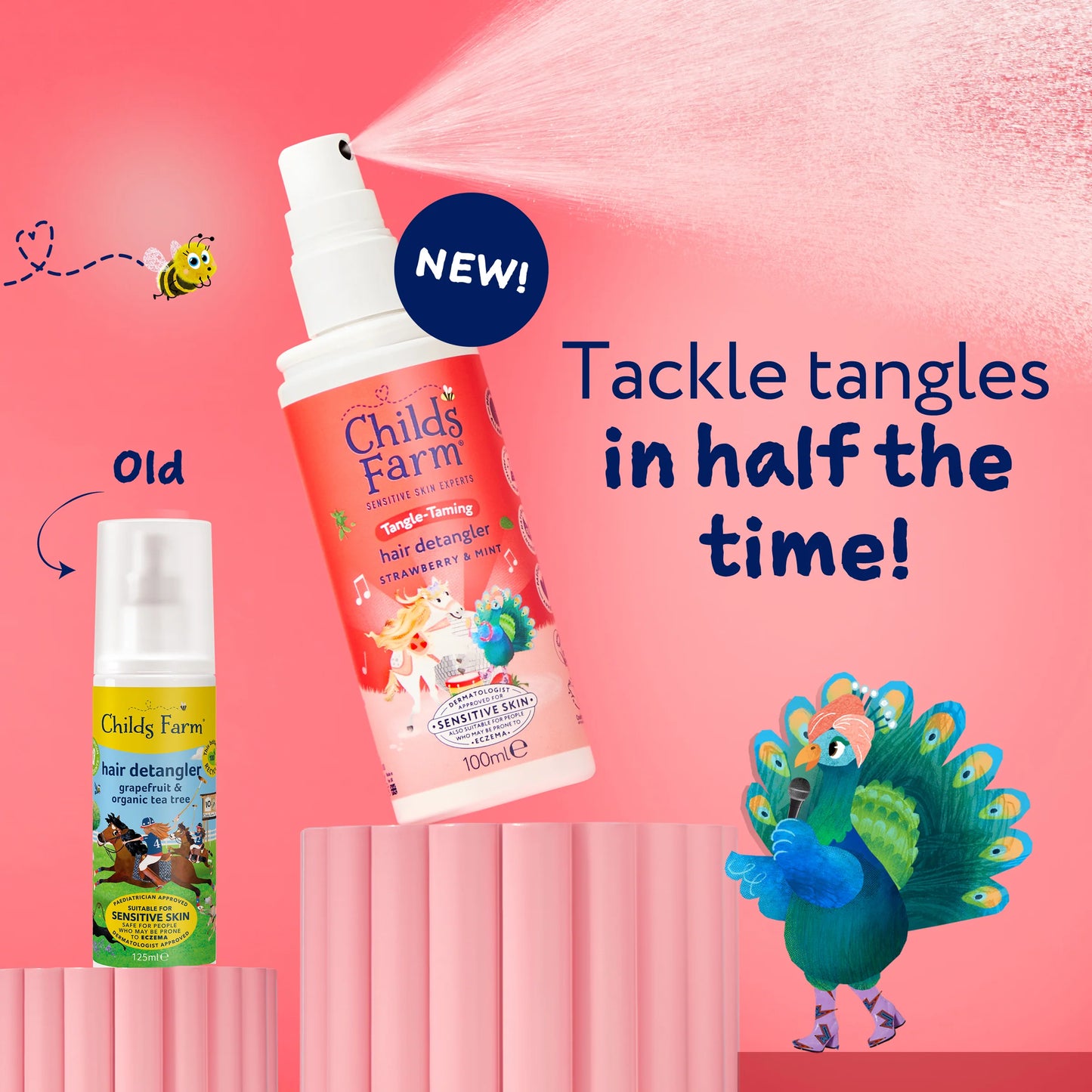 Tangle Taming Hair Detangler Spray - Strawberry & Mint