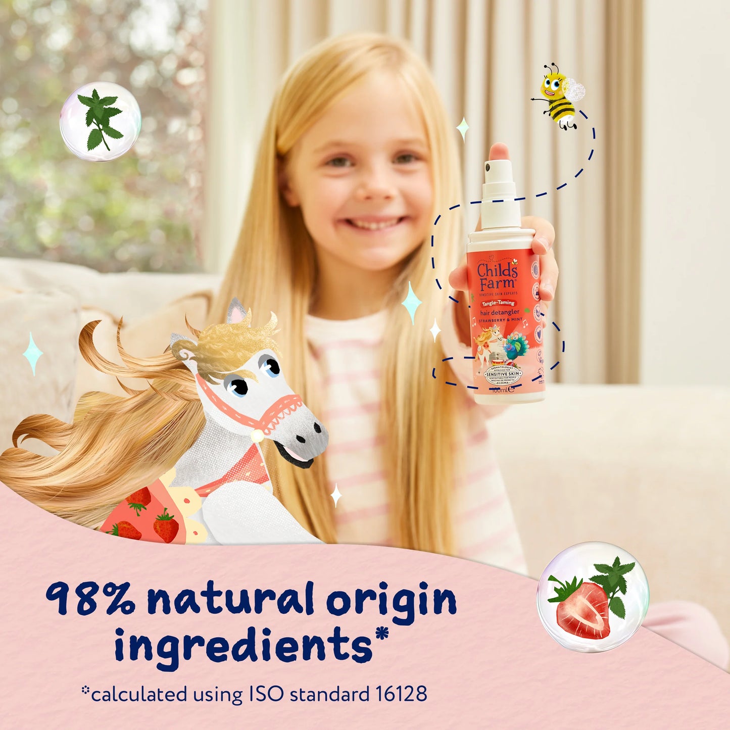 Tangle Taming Hair Detangler Spray - Strawberry & Mint