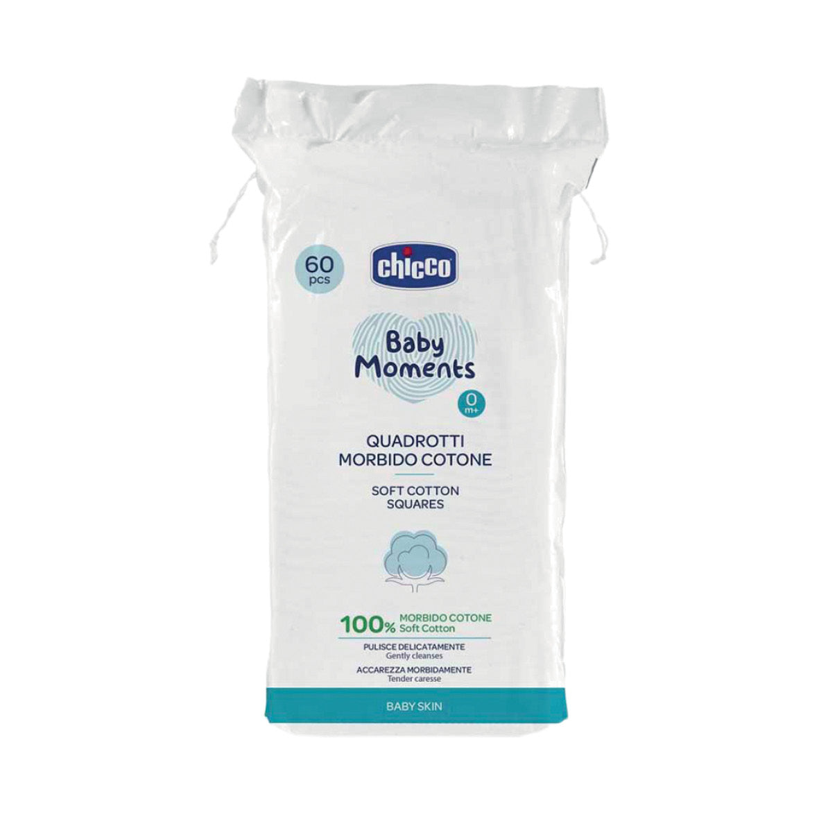 Chicco Baby Moments Cotton Squares (60 Pcs)