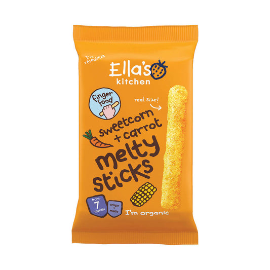 Ella’s Kitchen Sweetcorn and Carrot Melty Sticks 16g