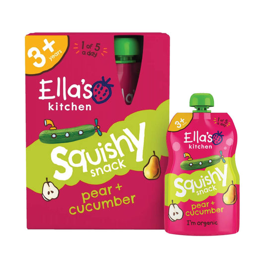 Ella’s Kitchen Kids Squishy Snack Pear and Cucumber 4x100g