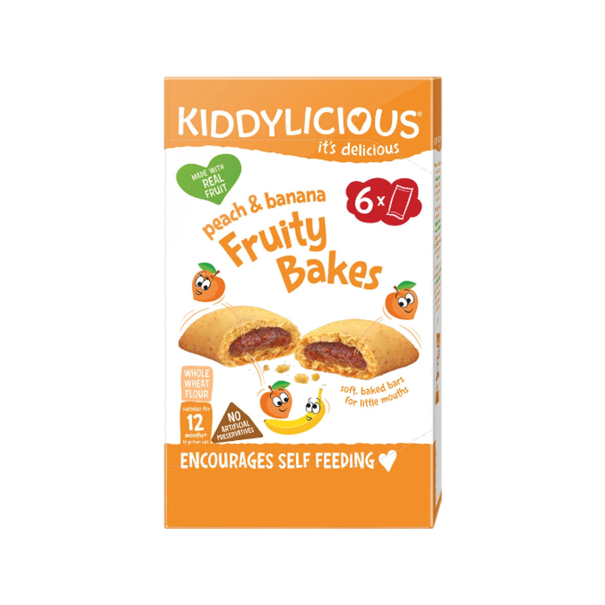 Kiddylicious Fruity Bakes Peach Multipack 6x22g