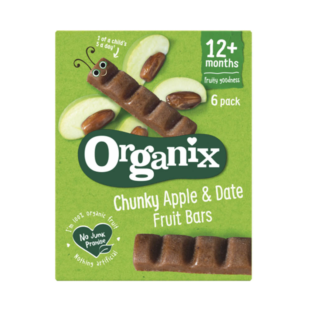 Organix Chunky Apple & Date Fruit Bars 6x17g