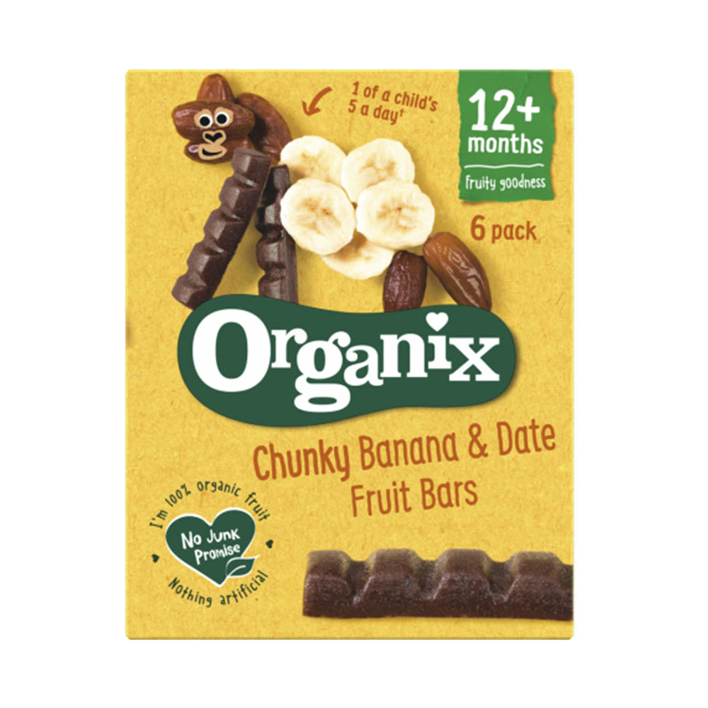 Organix Chunky Banana & Date Fruit Bars 6x17g