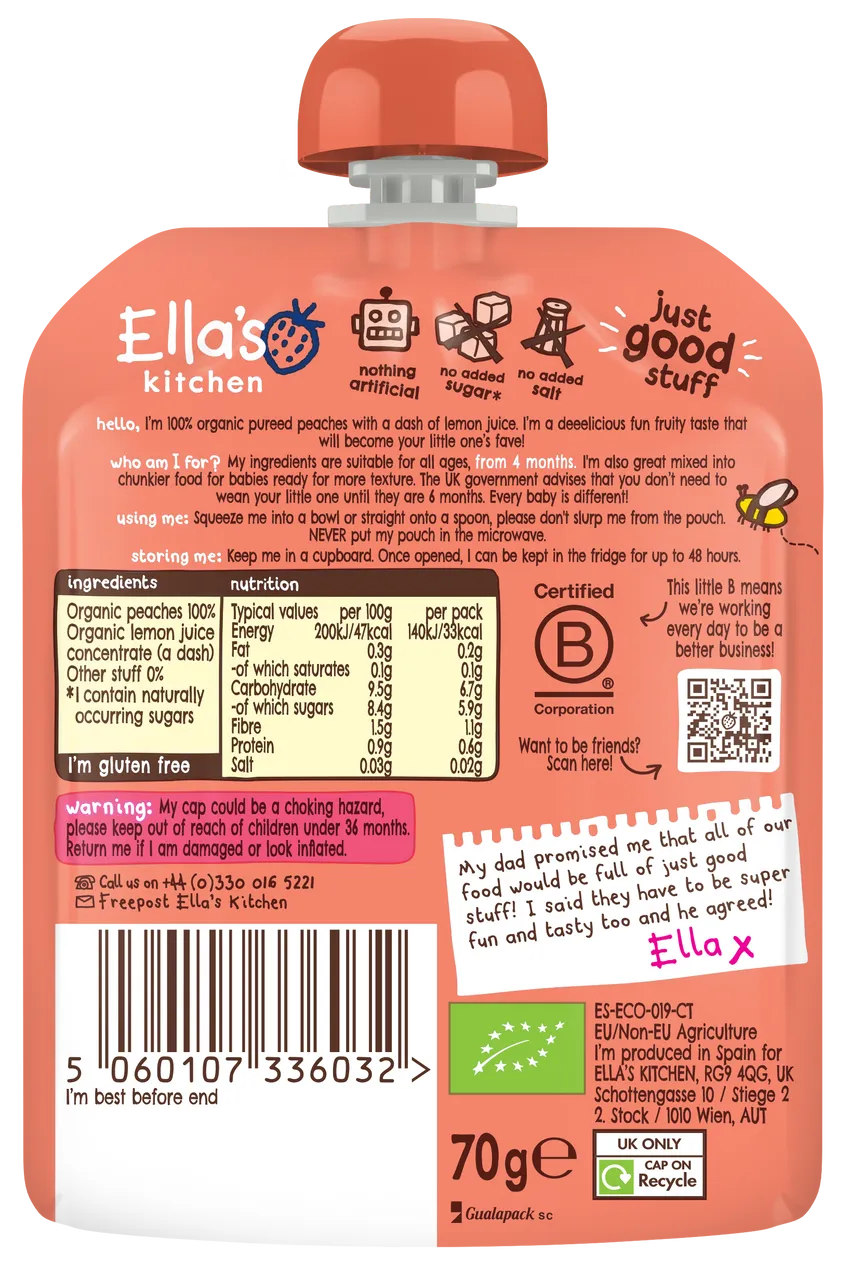 Ella’s Kitchen Peaches and Bananas