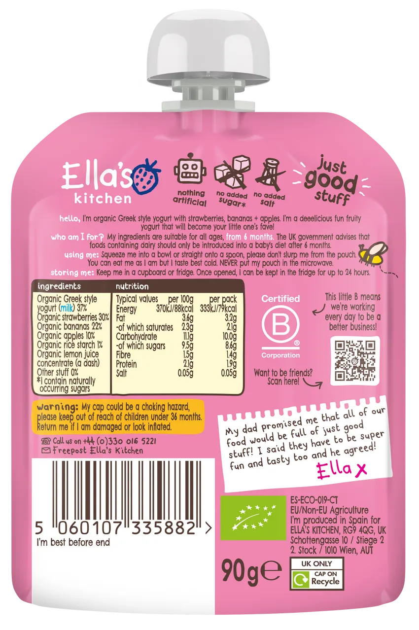 Ella’s Kitchen Strawberry Greek Style Yoghurt