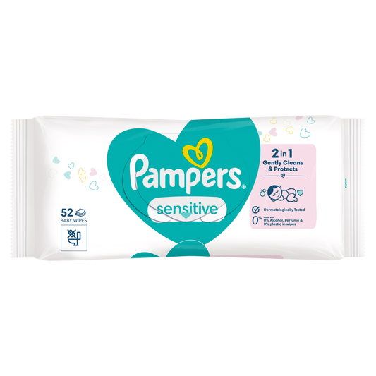 Pampers Wipes Sensitive X52pcs