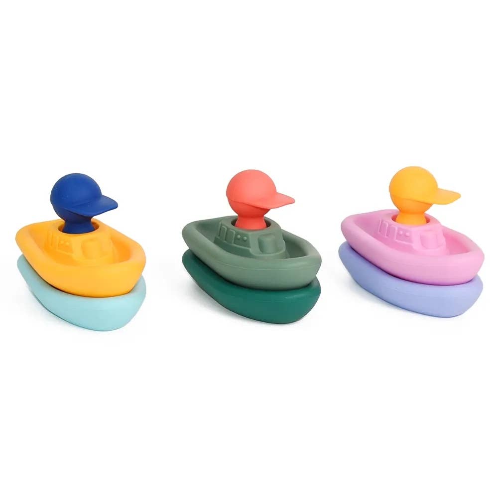 Bath awakening toy - Set of 2 boats and 1 captain: Green