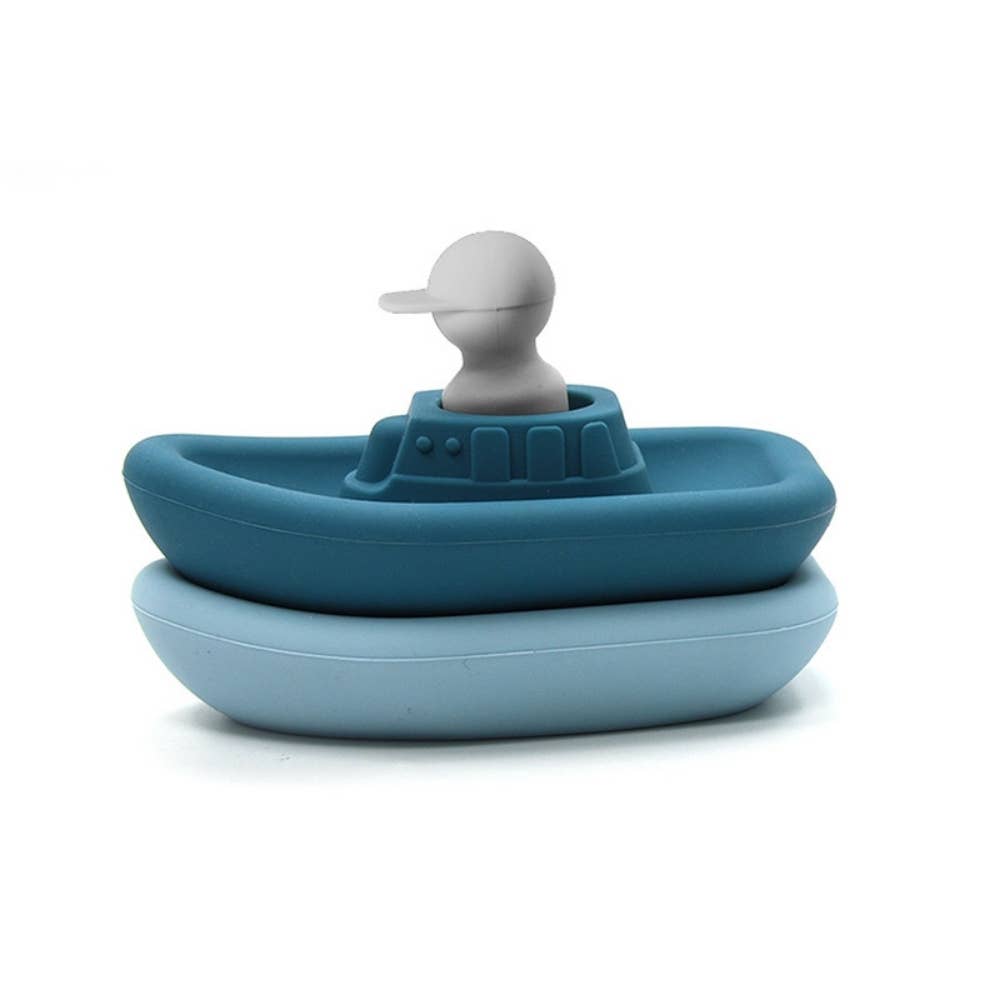 Bath awakening toy - Set of 2 boats and 1 captain: Green