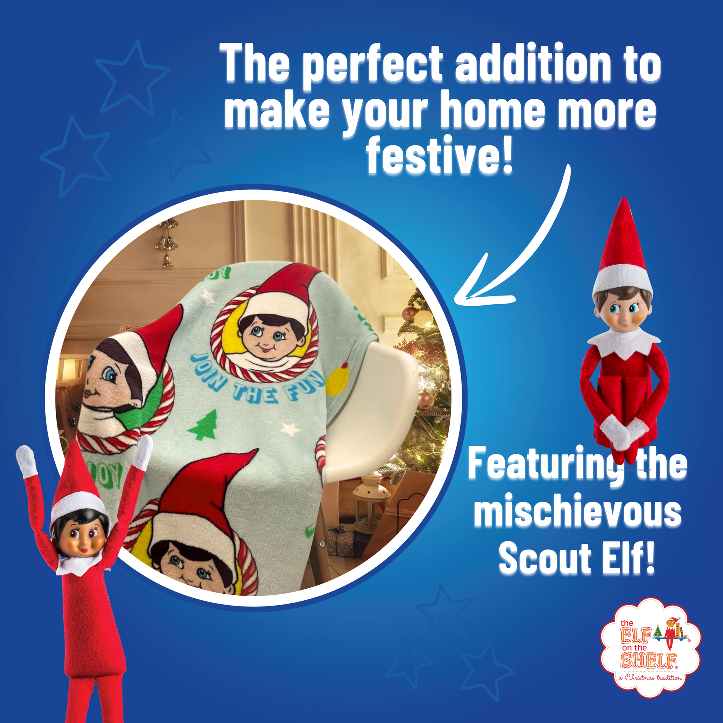The Elf on The Shelf® "Team Joy" Blanket - Throw Fleece