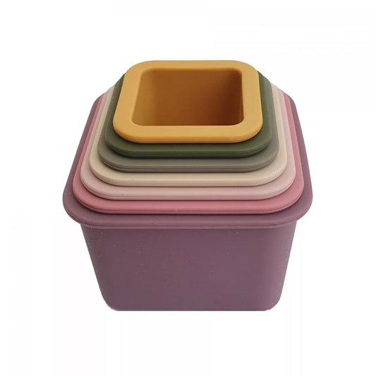 Silicone Stacking Toy Square Cups