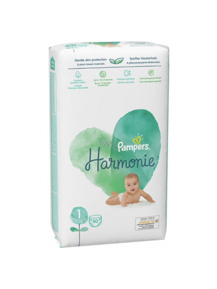 Pampers Harmonie Size 1 Newborn (By 50 Nappies)