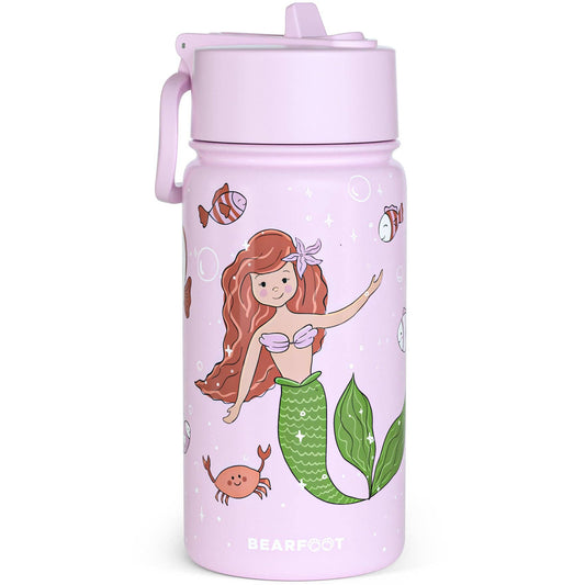 Thermo children's water bottle stainless steel - mermaid purple