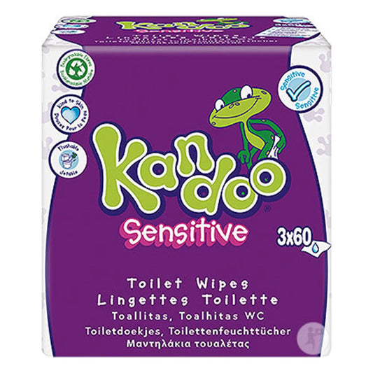 Kandoo Toilet Flushable Wipes Sensitive 3X60