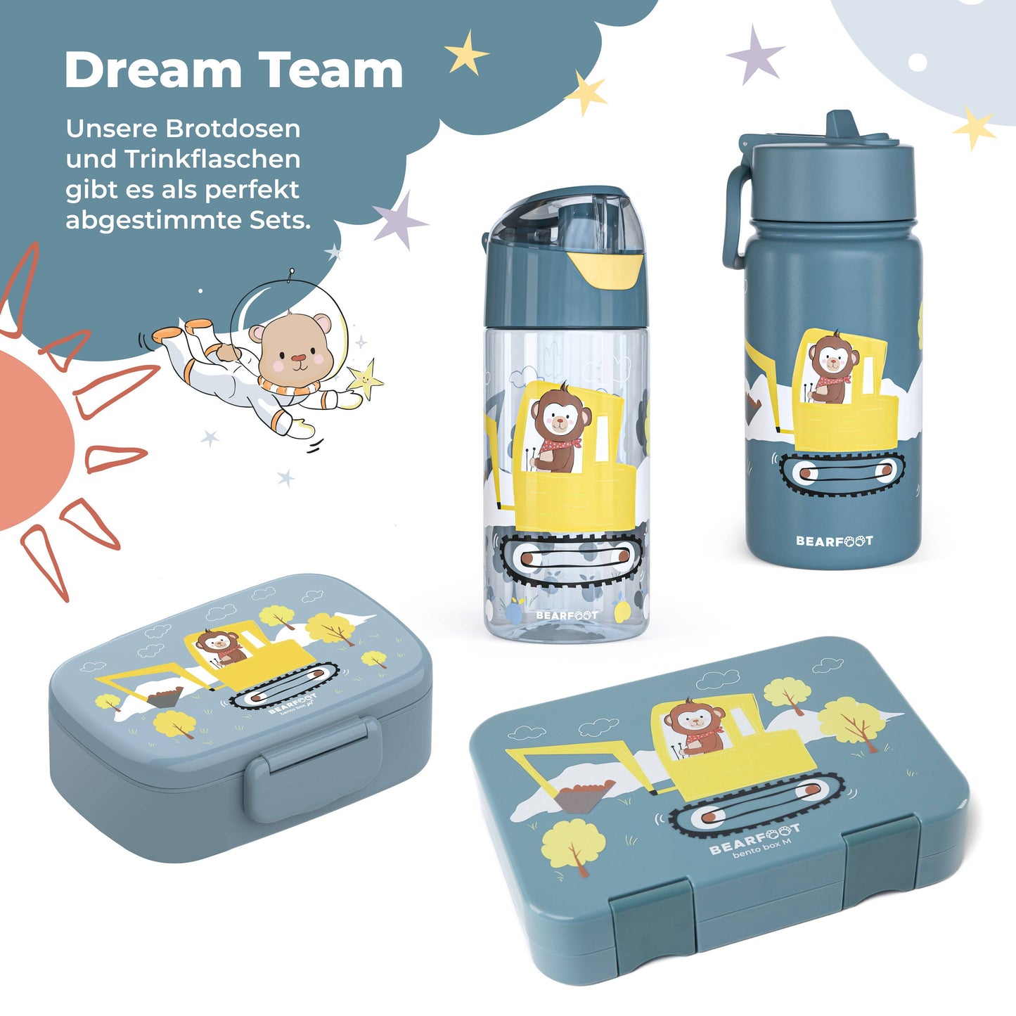 Thermo children's drinking bottle stainless steel - excavator