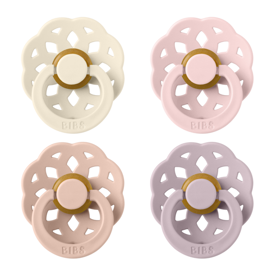 BIBS Pacifier Boheme Latex - 2 Pack (Colour: Ivory/Blush/Blossom/Dusky Lilac | Size 1 )