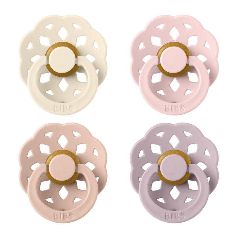 BIBS Pacifier Boheme Latex - 2 Pack (Colour: Ivory/Blush/Blossom/Dusky Lilac | Size 2)