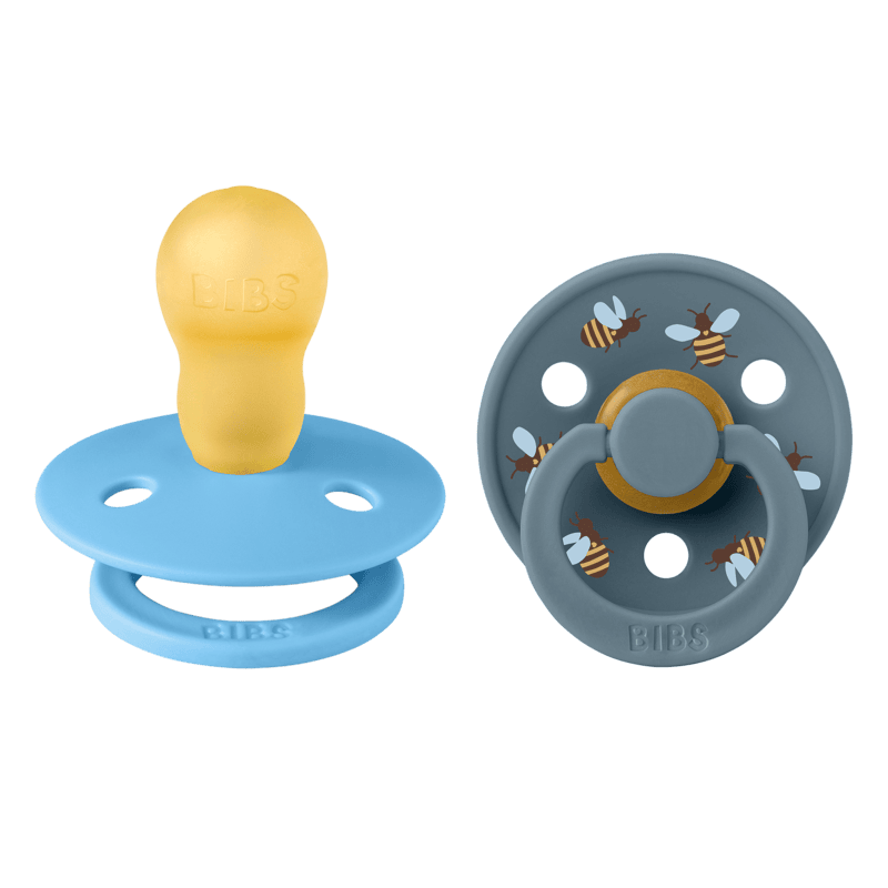 BIBS Pacifier Studio - 2 PACK (Colour: Bumblebee Latex & Breeze Sky Mix | Size 3)