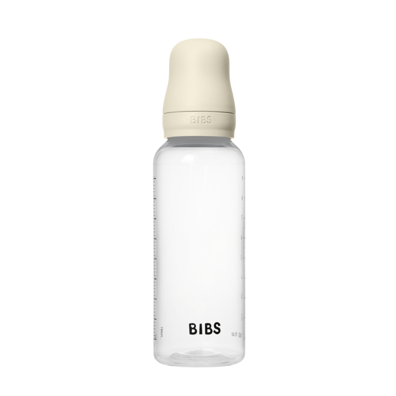 Bibs Baby Bottle Round Silicone - Medium Flow - 2 pack (Colour: Ivory | Size: 270ml)
