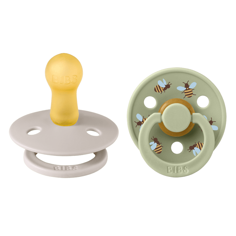 BIBS Pacifier Studio 2 Pack (Colour: Bumblebee Latex & Mushroom Mix | Size 2)