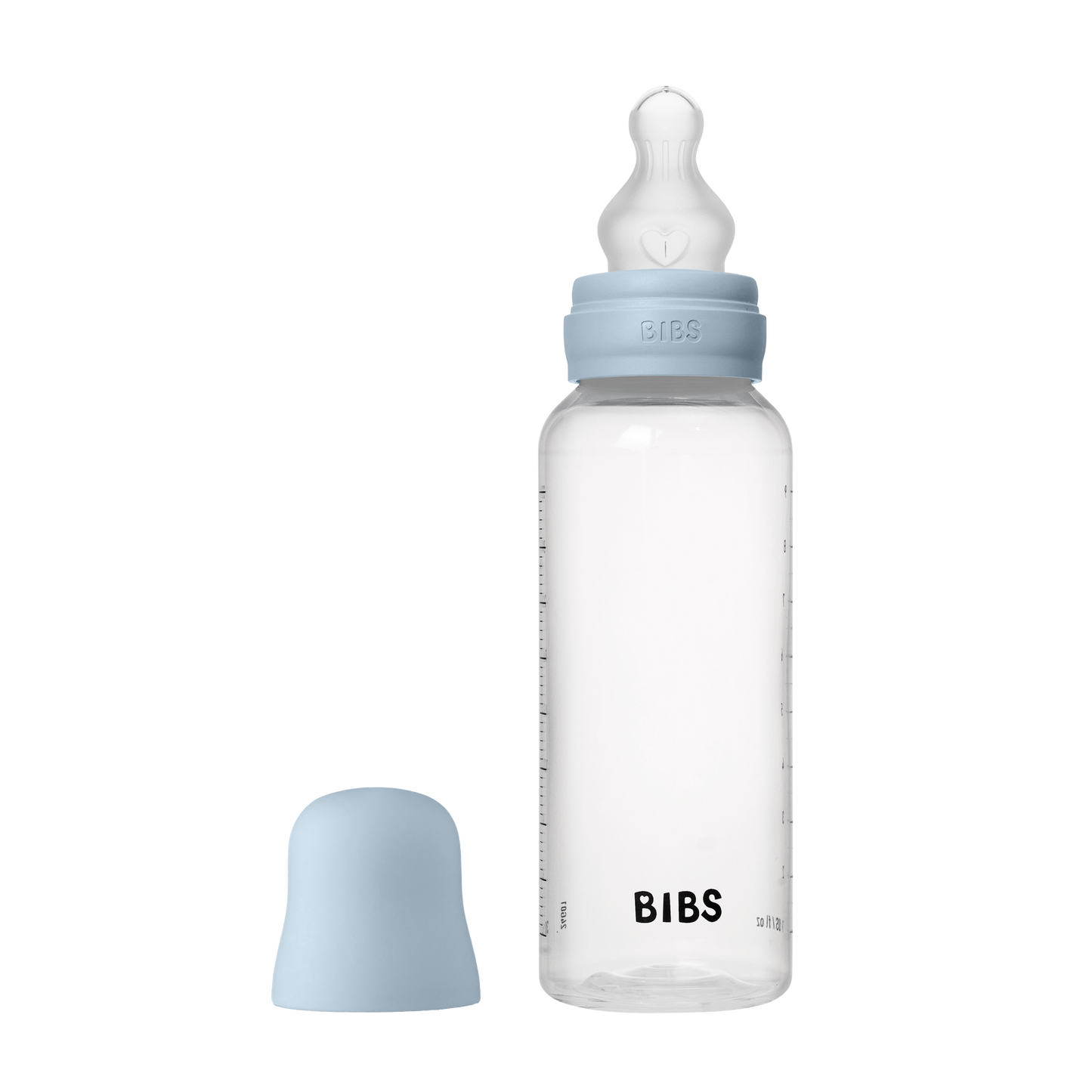 Bibs Baby Bottle Round Silicone | Medium Flow (Colour: Baby Blue | Size: 270ml)