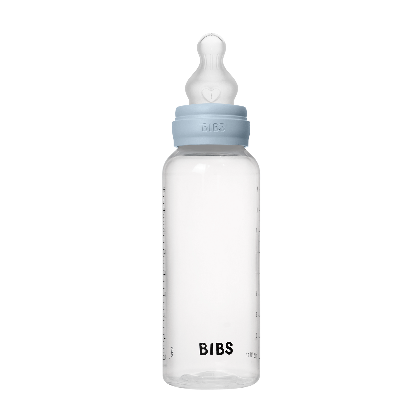 Bibs Baby Bottle Round Silicone | Medium Flow (Colour: Baby Blue | Size: 270ml)