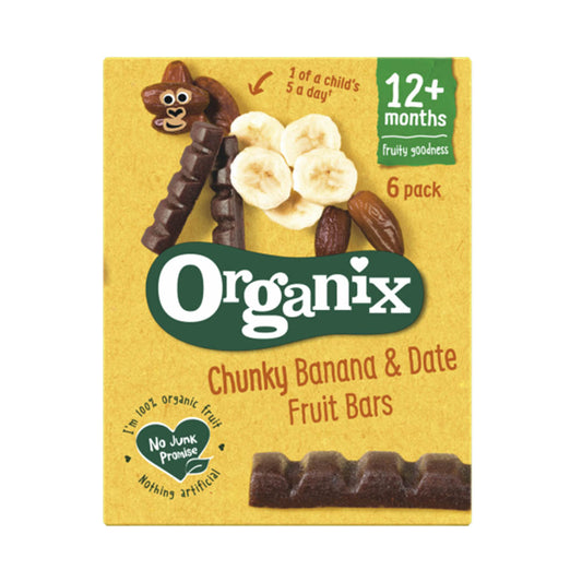 Organix Chunky Banana & Date Fruit Bars 6x17g