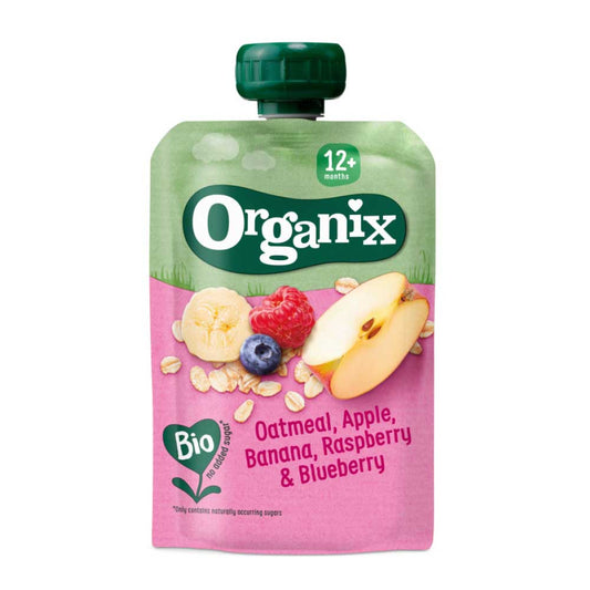 Organix Oatmeal, Apple, Banana, Raspberry & Blueberry 100g