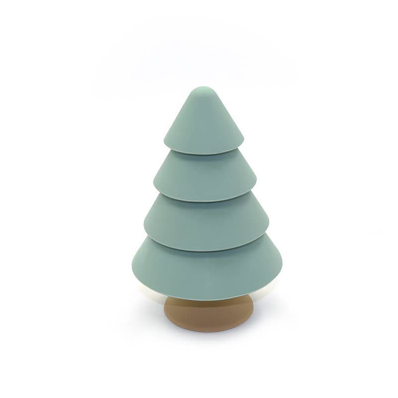 Stackable Silicone Tree: Educational Toy: Green and yellow