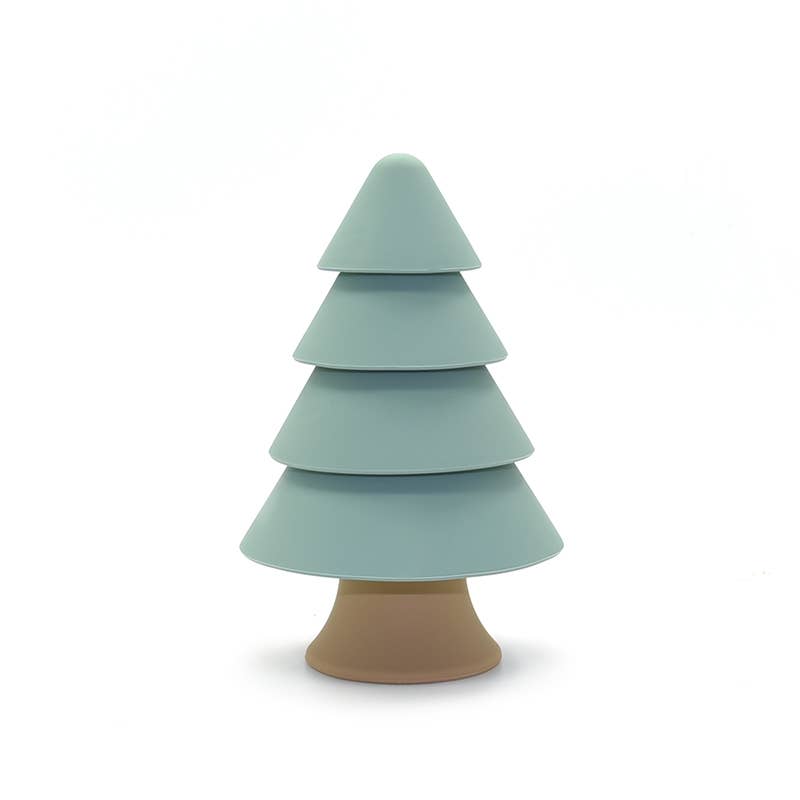 Stackable Silicone Tree: Educational Toy: Green and yellow