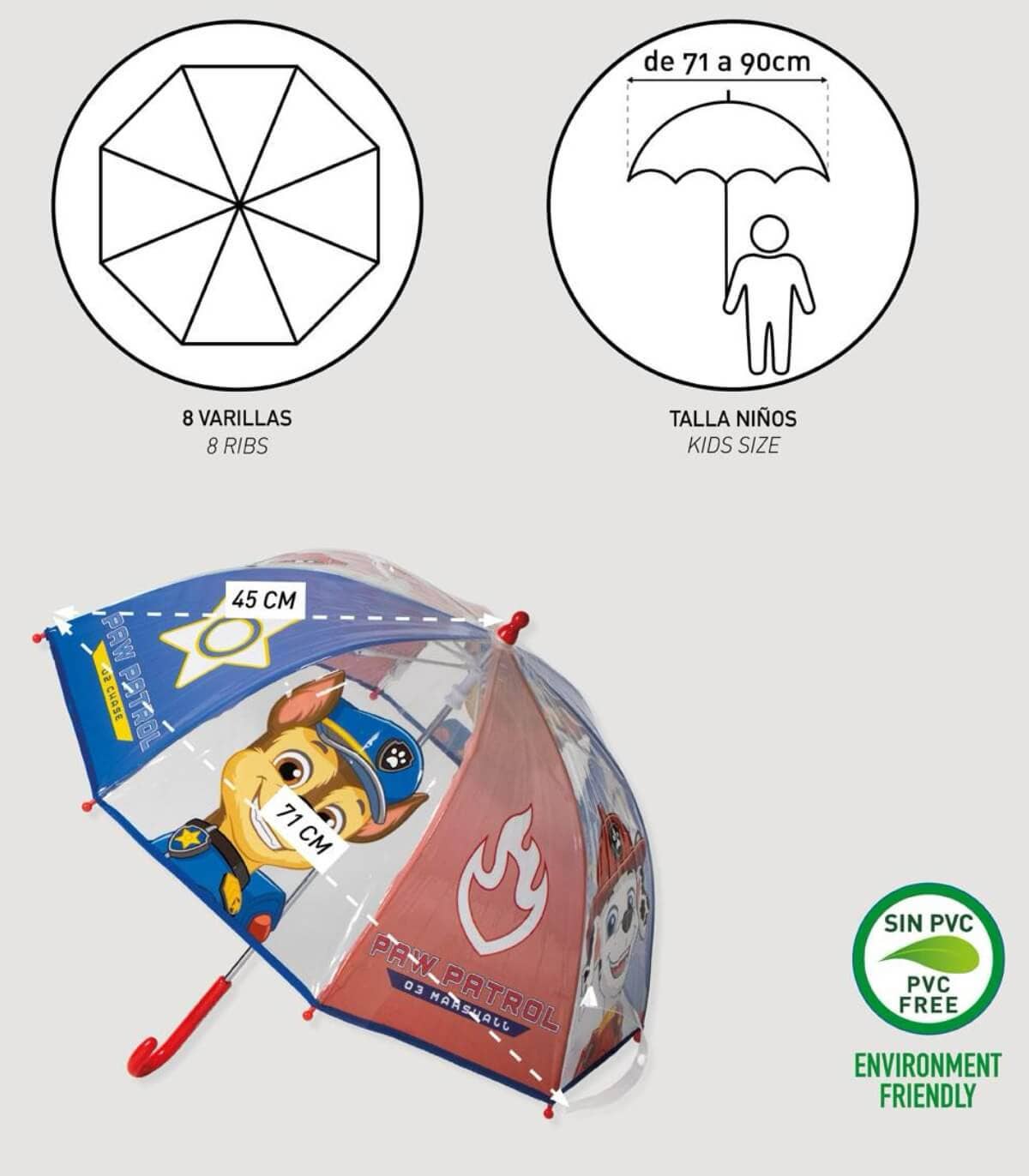 Children's Umbrella Mechanical Poe Paw Patrol