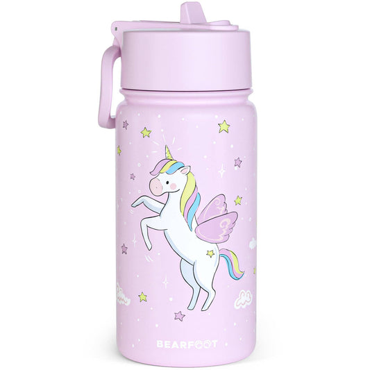 Thermo children's drinking bottle stainless steel - purple unicorn