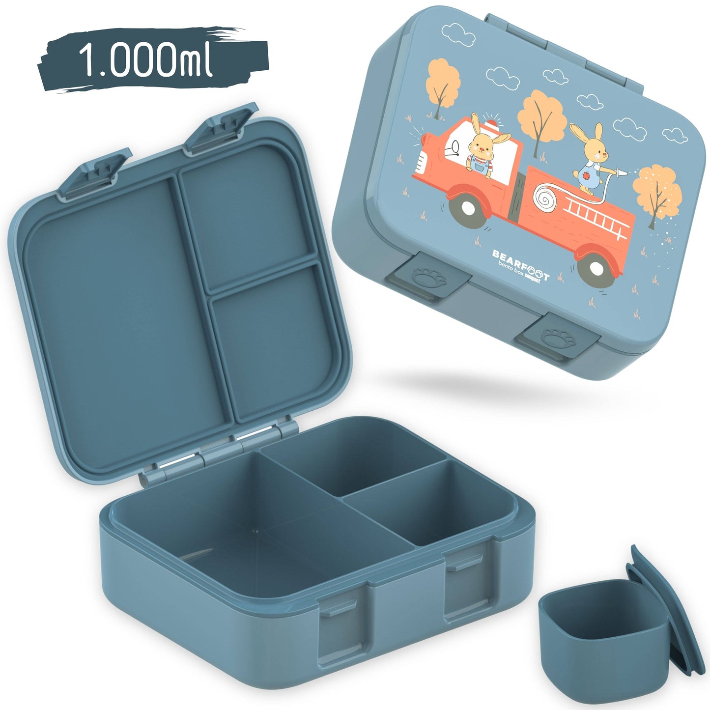 Lunchbox with compartments, lightweight & leak-proof - Fire Department: 1,000ml